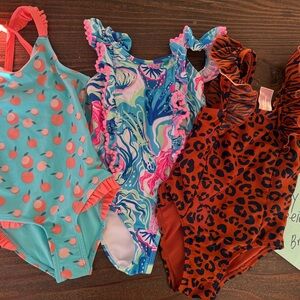 Colorful Kids One Piece Swimsuit Set